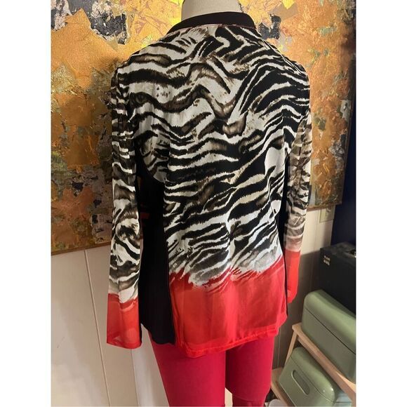 Vintage Brownstone Studio Red Black And Animal Print zip front jacket with buckl - Picture 4 of 8